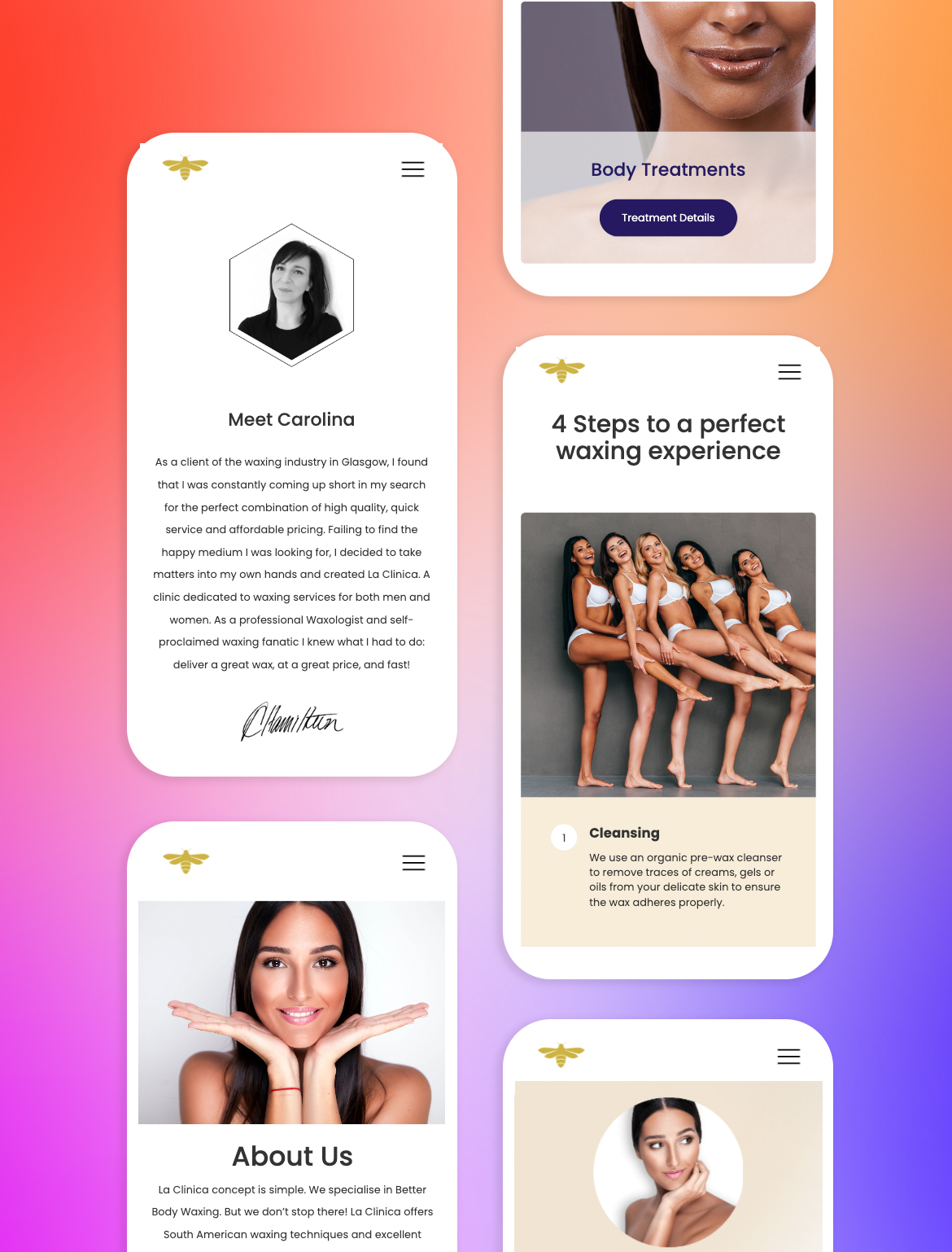 image showing examples web pages that were designed by stun creative.